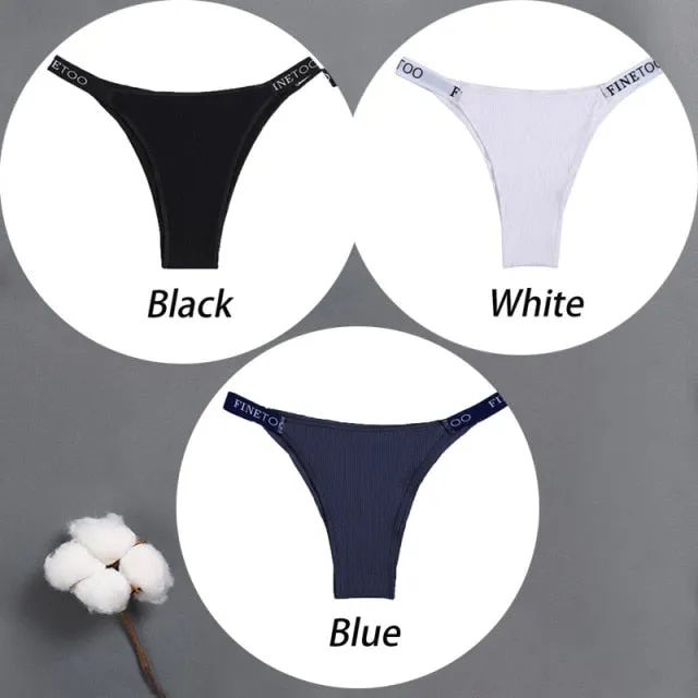 3 pack Cotton Mix Panties Letter Waist Underpants Lingerie Thong Pantys Underwear Intimates