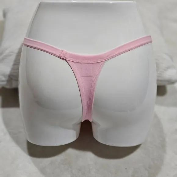 420 Thong | Pink Stretchy Black 4:20 Graphic Front Cotton XS-S