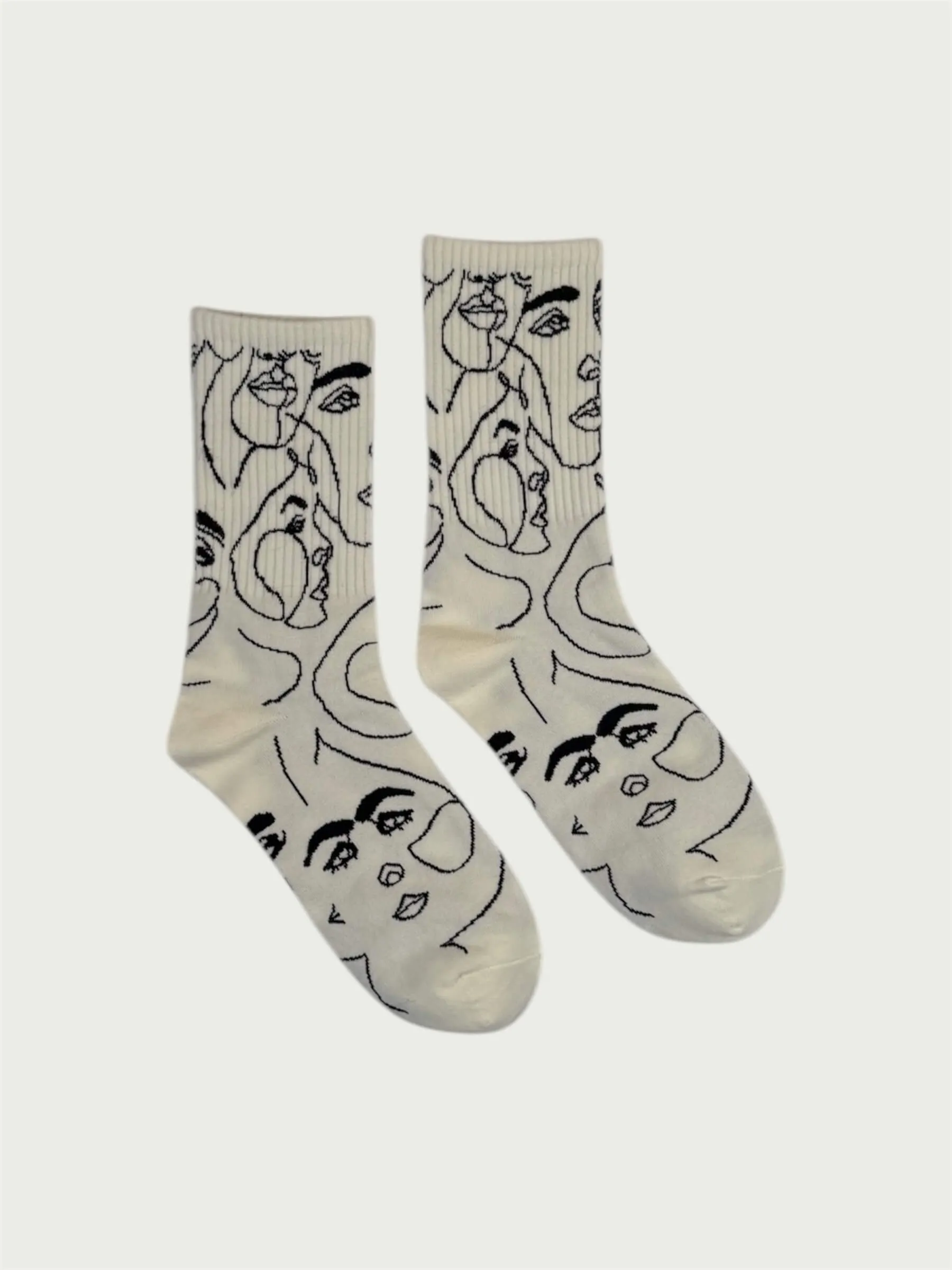 Abstract Portrait Sock - Faces