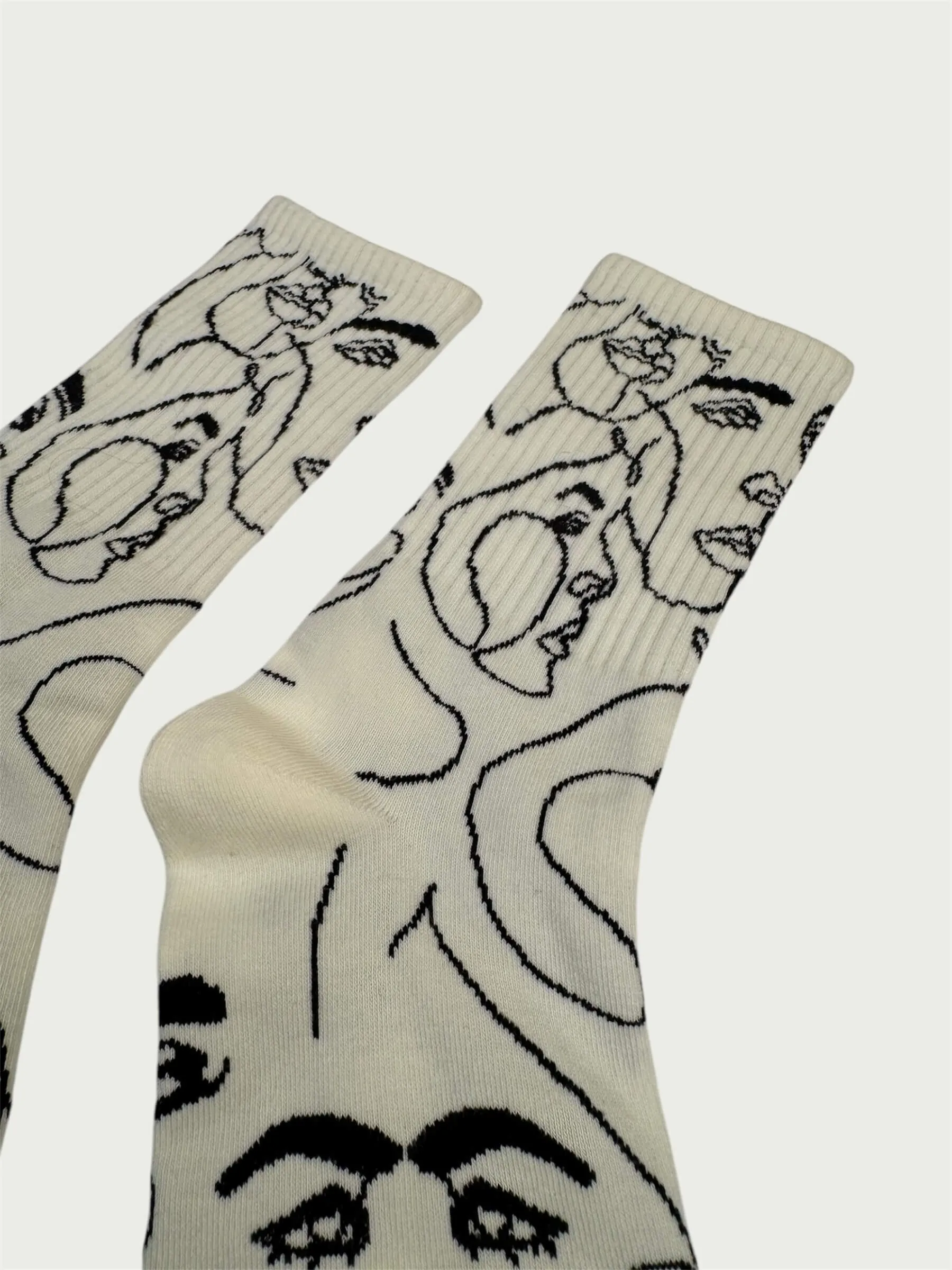 Abstract Portrait Sock - Faces