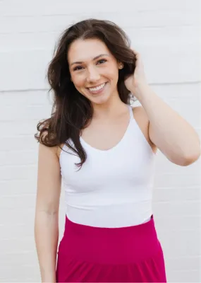 Adjustable Strap V-Neck Built-in Bra Cami