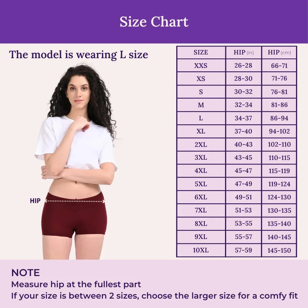 BrZee Boyshorts | Lightweight Cotton-Elastane Fabric | Super Stretchy For Comfort | No Visible Panty Lines | Pack Of 6