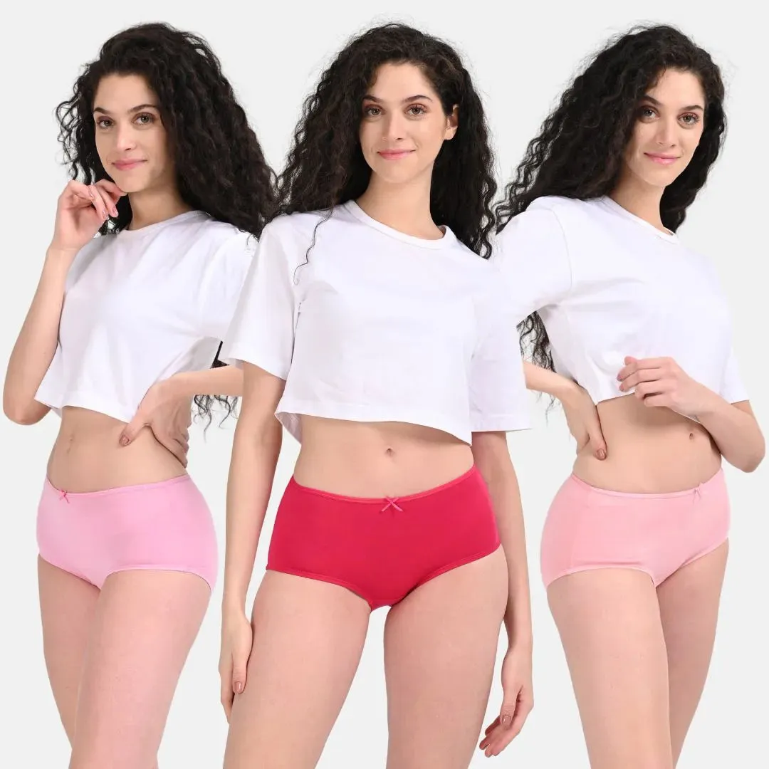 BrZee Hipsters | Lightweight Cotton-Elastane Fabric  | Super Stretchy For Comfort | No Visible Panty Lines | Pack Of 3