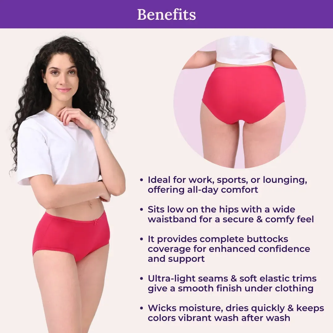 BrZee Hipsters | Lightweight Cotton-Elastane Fabric  | Super Stretchy For Comfort | No Visible Panty Lines | Pack Of 3
