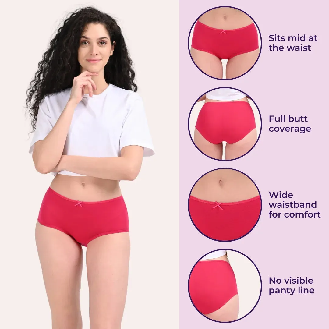 BrZee Hipsters | Lightweight Cotton-Elastane Fabric  | Super Stretchy For Comfort | No Visible Panty Lines | Pack Of 3