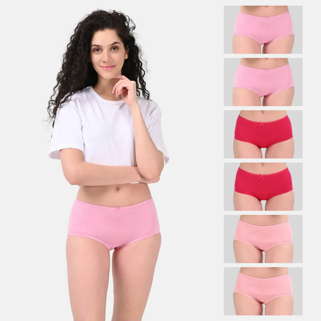 BrZee Hipsters | Lightweight Cotton-Elastane Fabric  | Super Stretchy For Comfort | No Visible Panty Lines | Pack Of 6