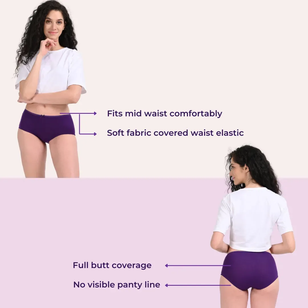 BrZee Hipsters | Lightweight Cotton-Elastane Fabric  | Super Stretchy For Comfort | No Visible Panty Lines | Pack Of 6