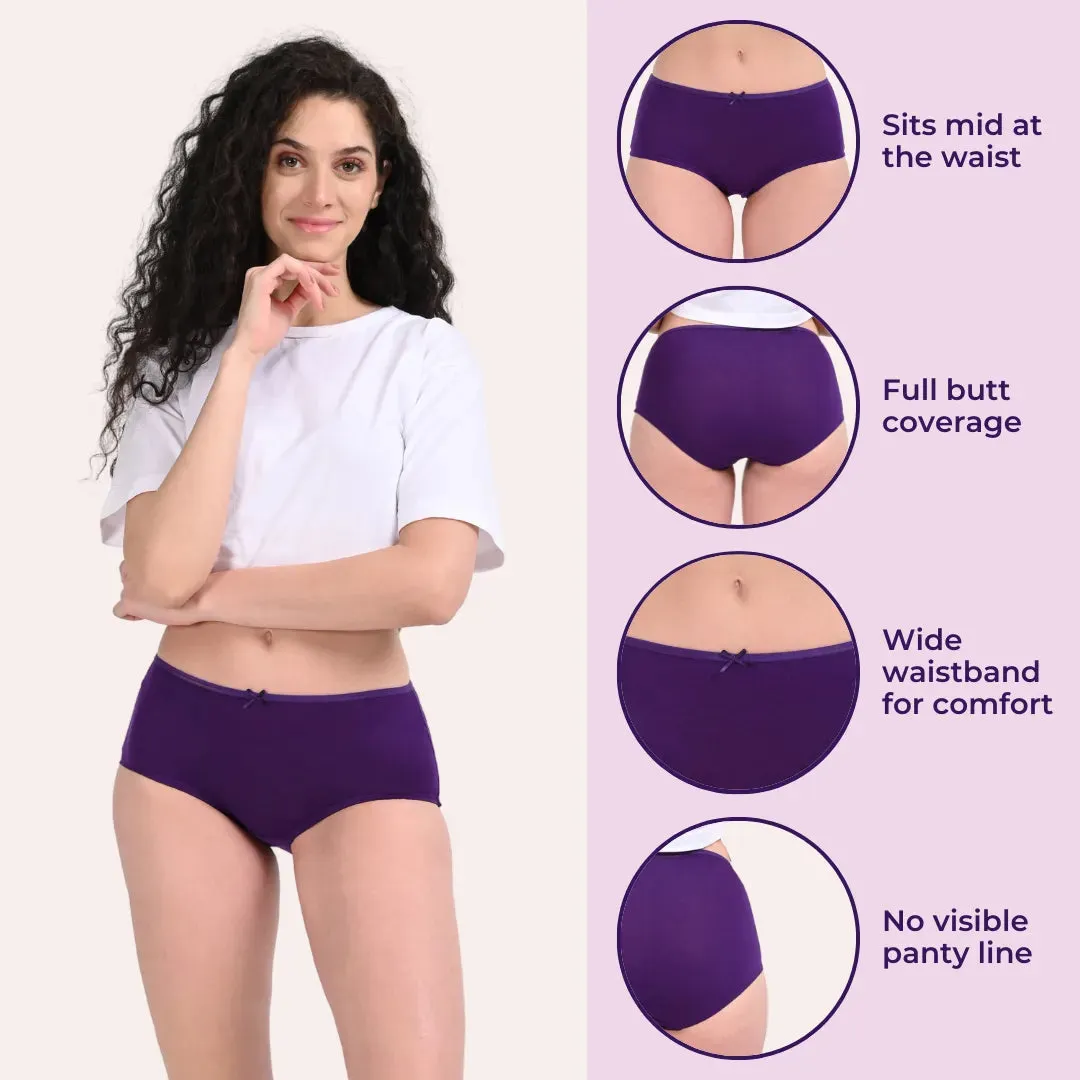 BrZee Hipsters | Lightweight Cotton-Elastane Fabric  | Super Stretchy For Comfort | No Visible Panty Lines | Pack Of 6