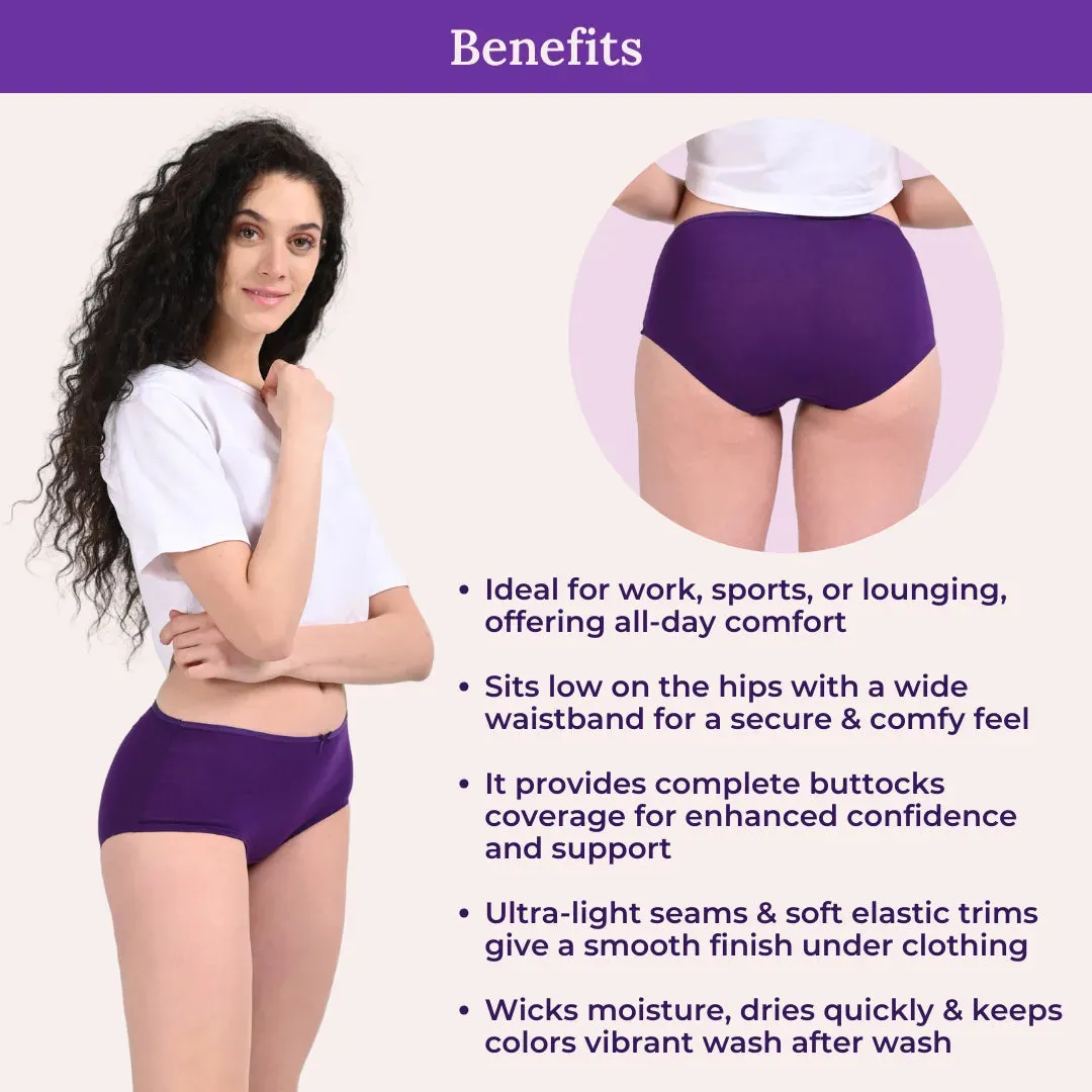 BrZee Hipsters | Lightweight Cotton-Elastane Fabric  | Super Stretchy For Comfort | No Visible Panty Lines | Pack Of 6