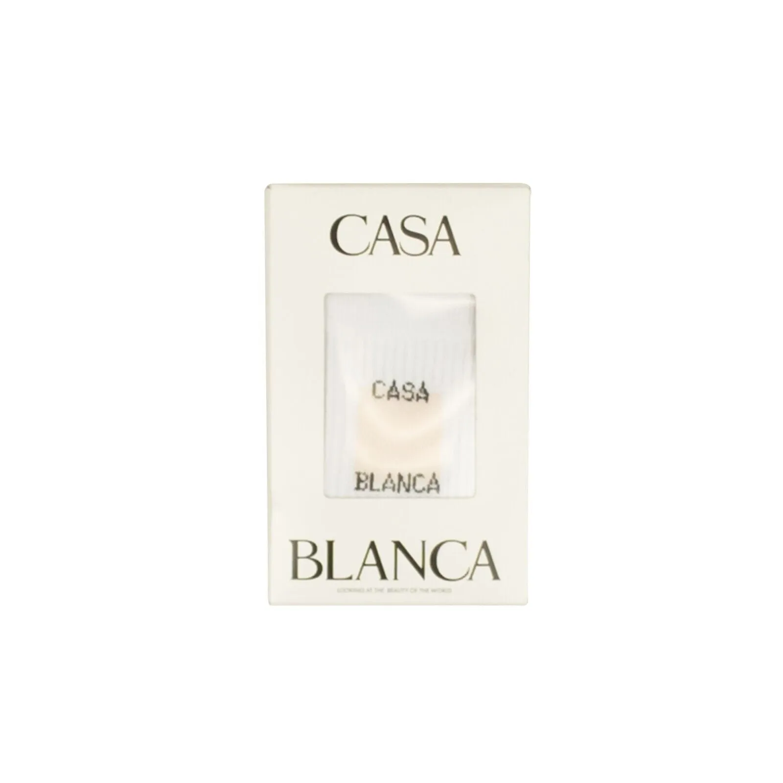 Casablanca Square Logo Ribbed Sport Sock - White/Pink