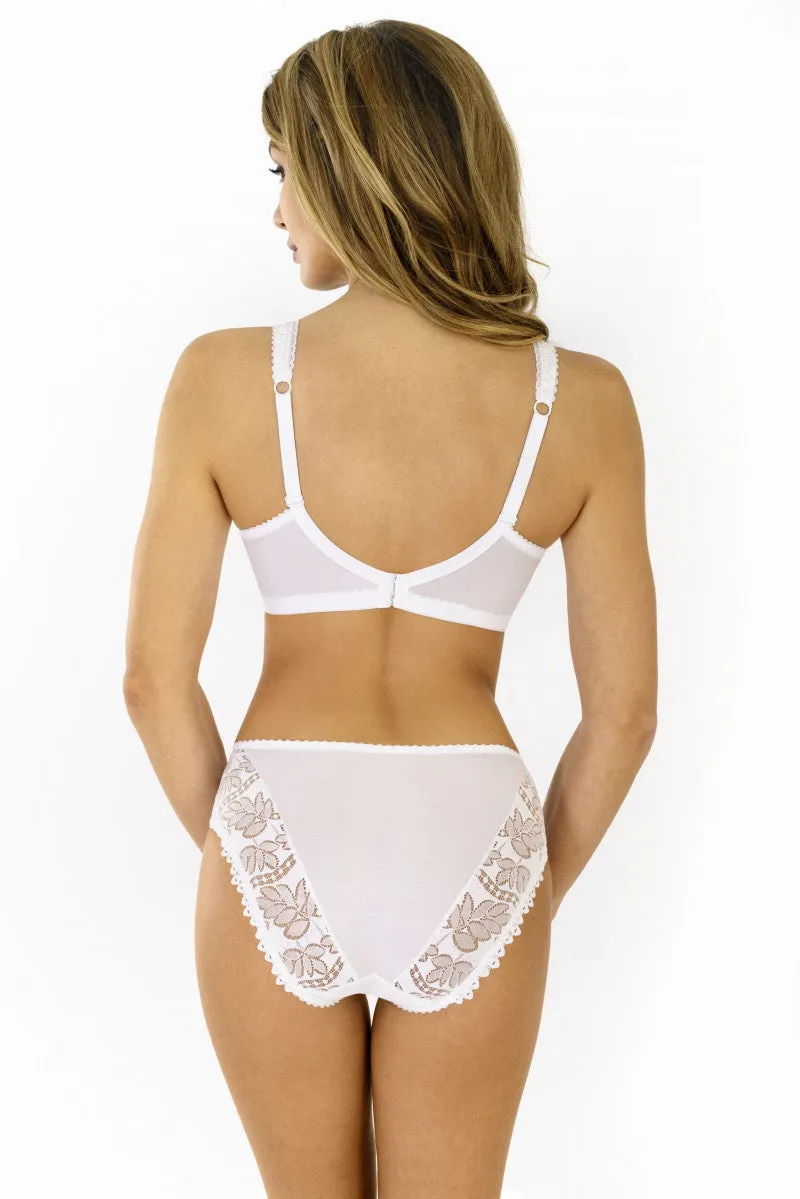 Full Figure Unlined Bra Rosme Galla White