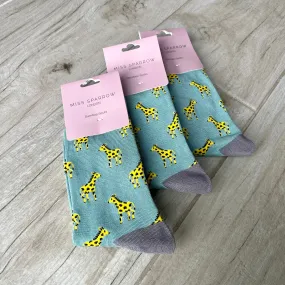 Giraffe Bamboo Socks Womens