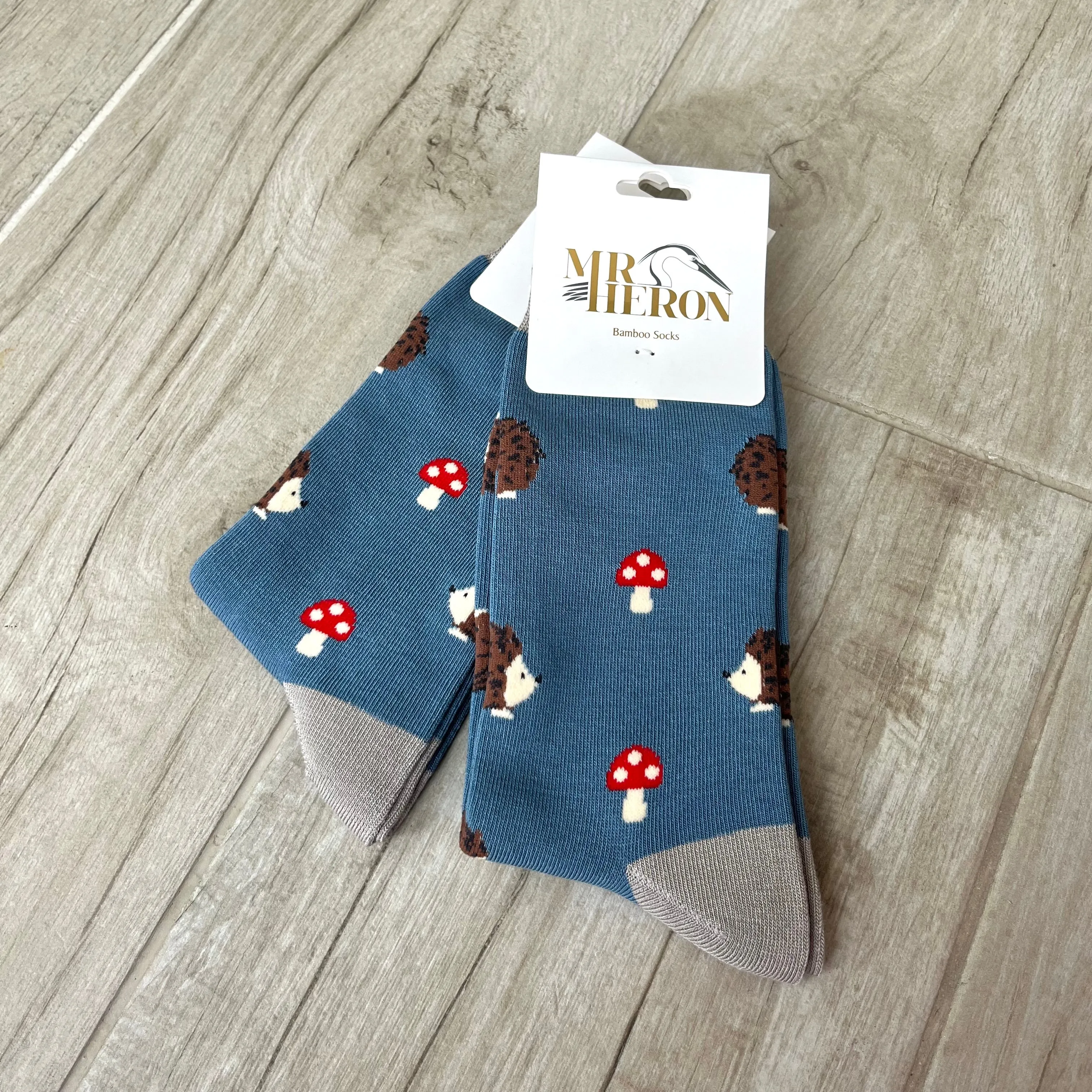 Hedgehog & Mushroom Bamboo Socks Mens