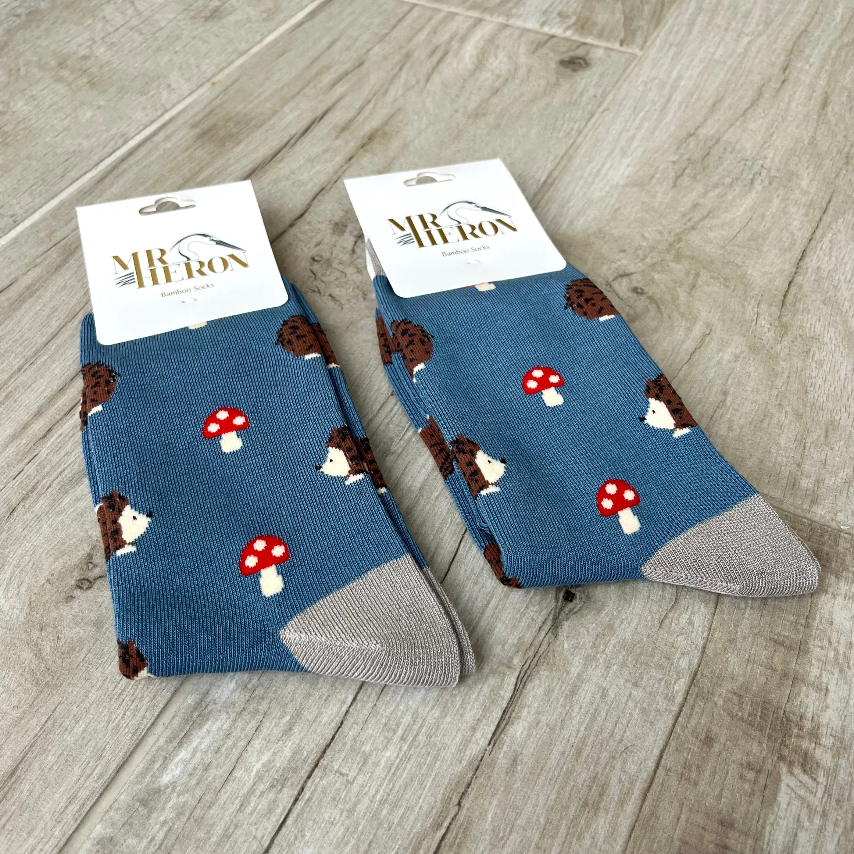 Hedgehog & Mushroom Bamboo Socks Mens