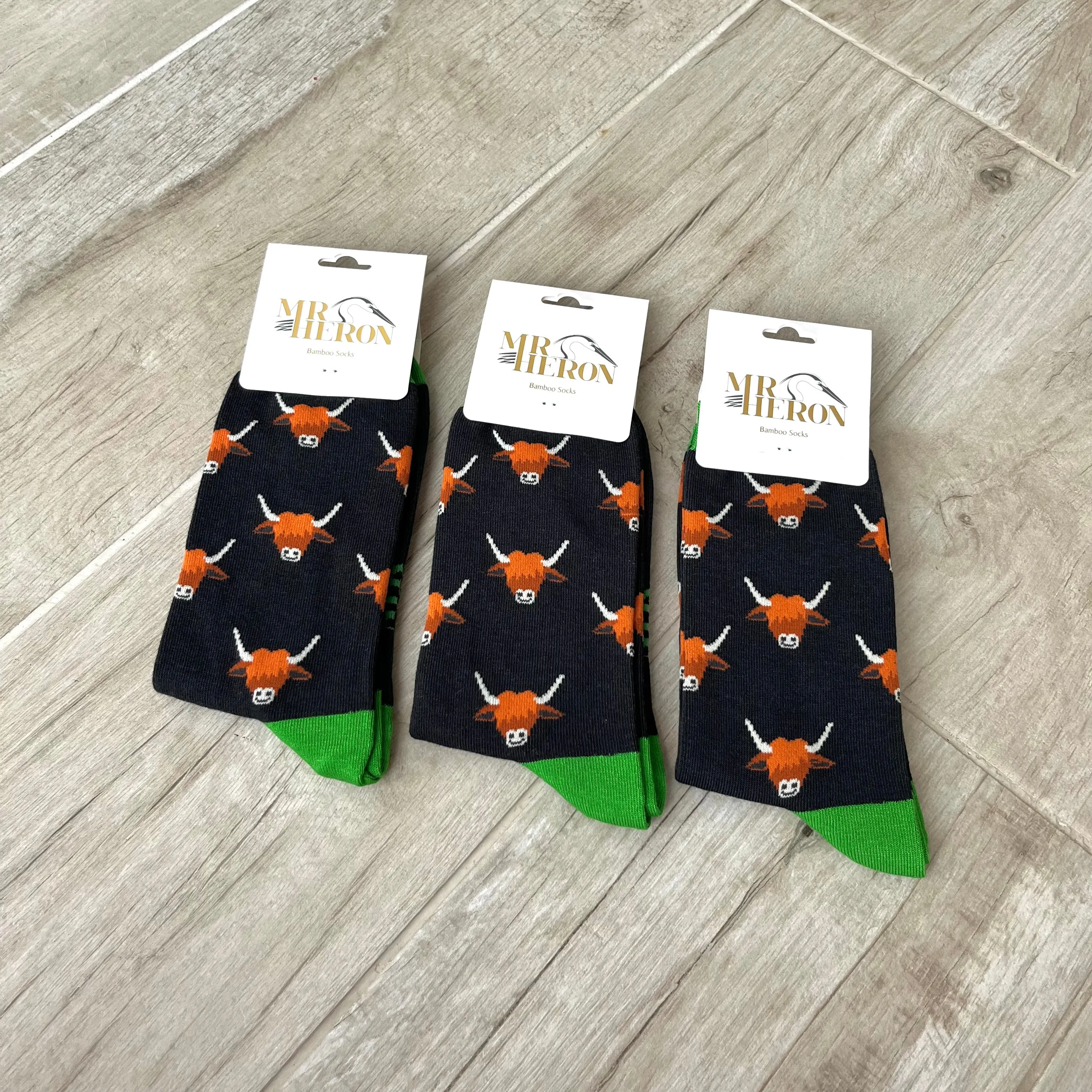 Highland Cow Bamboo Socks Mens