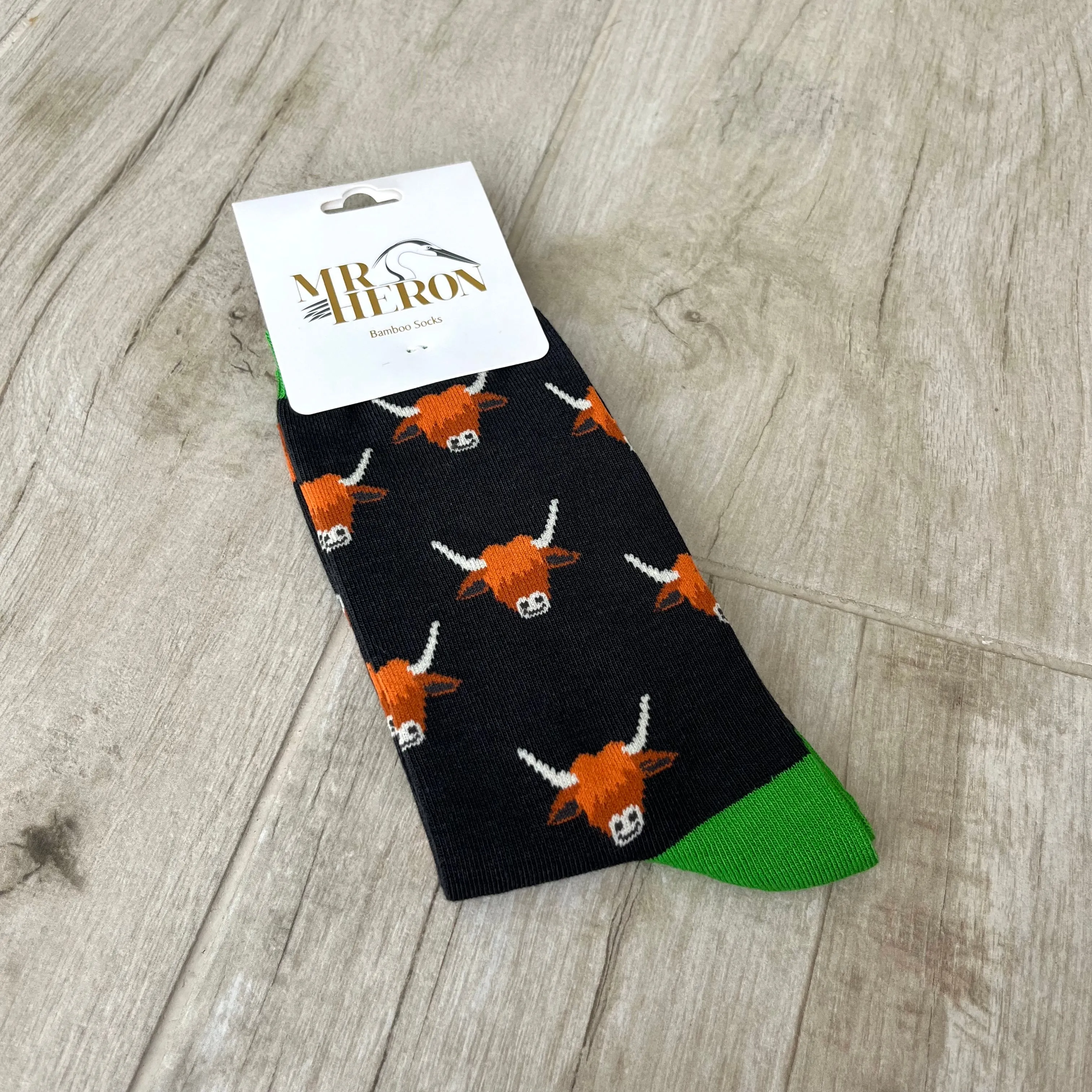 Highland Cow Bamboo Socks Mens