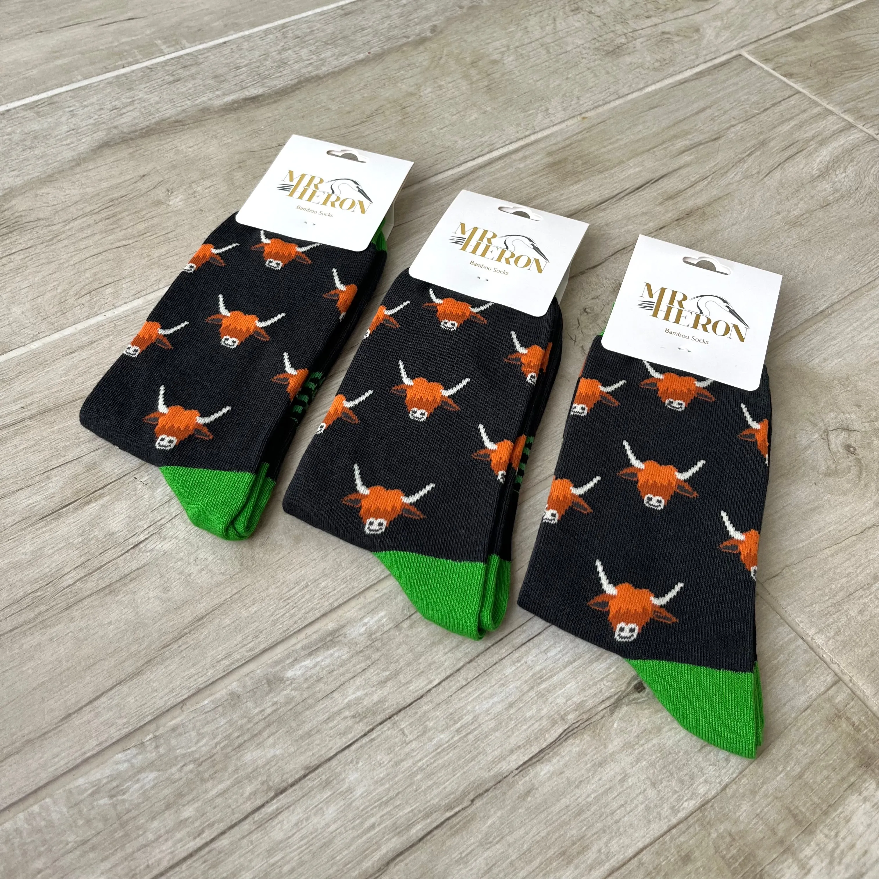 Highland Cow Bamboo Socks Mens