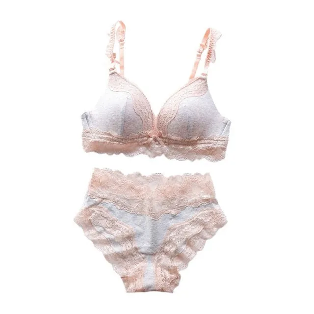 Lightly Lined Triangle Bra Set