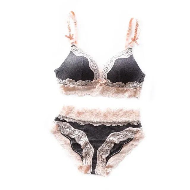 Lightly Lined Triangle Bra Set