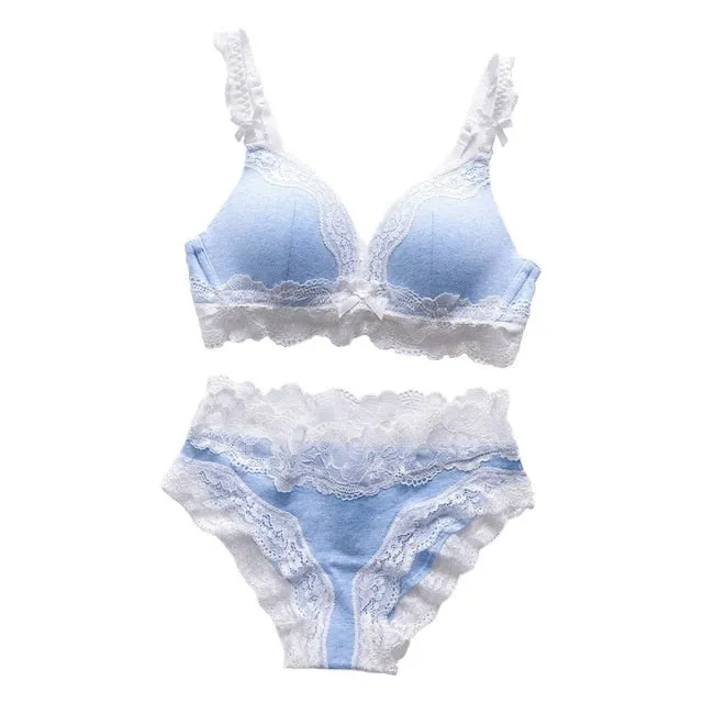 Lightly Lined Triangle Bra Set