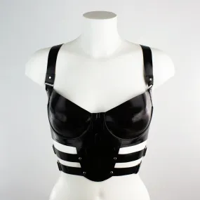 Linear Strappy Latex Basque Bra
