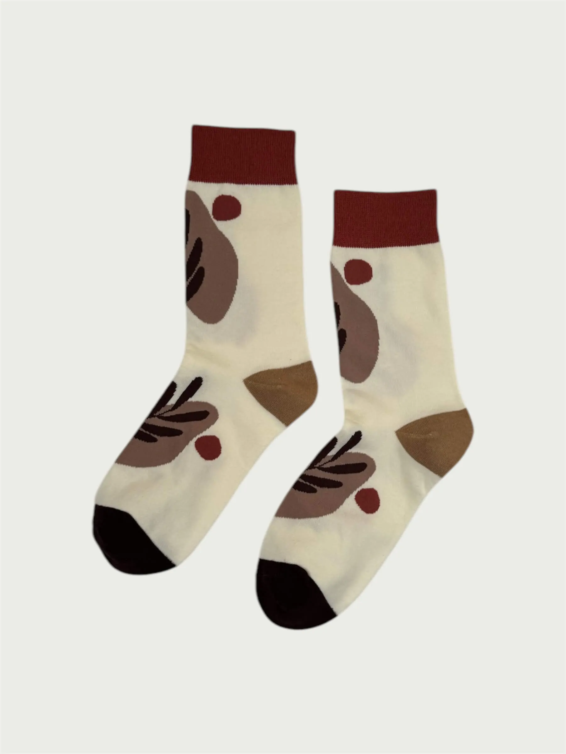 Painted Portrait Sock, red