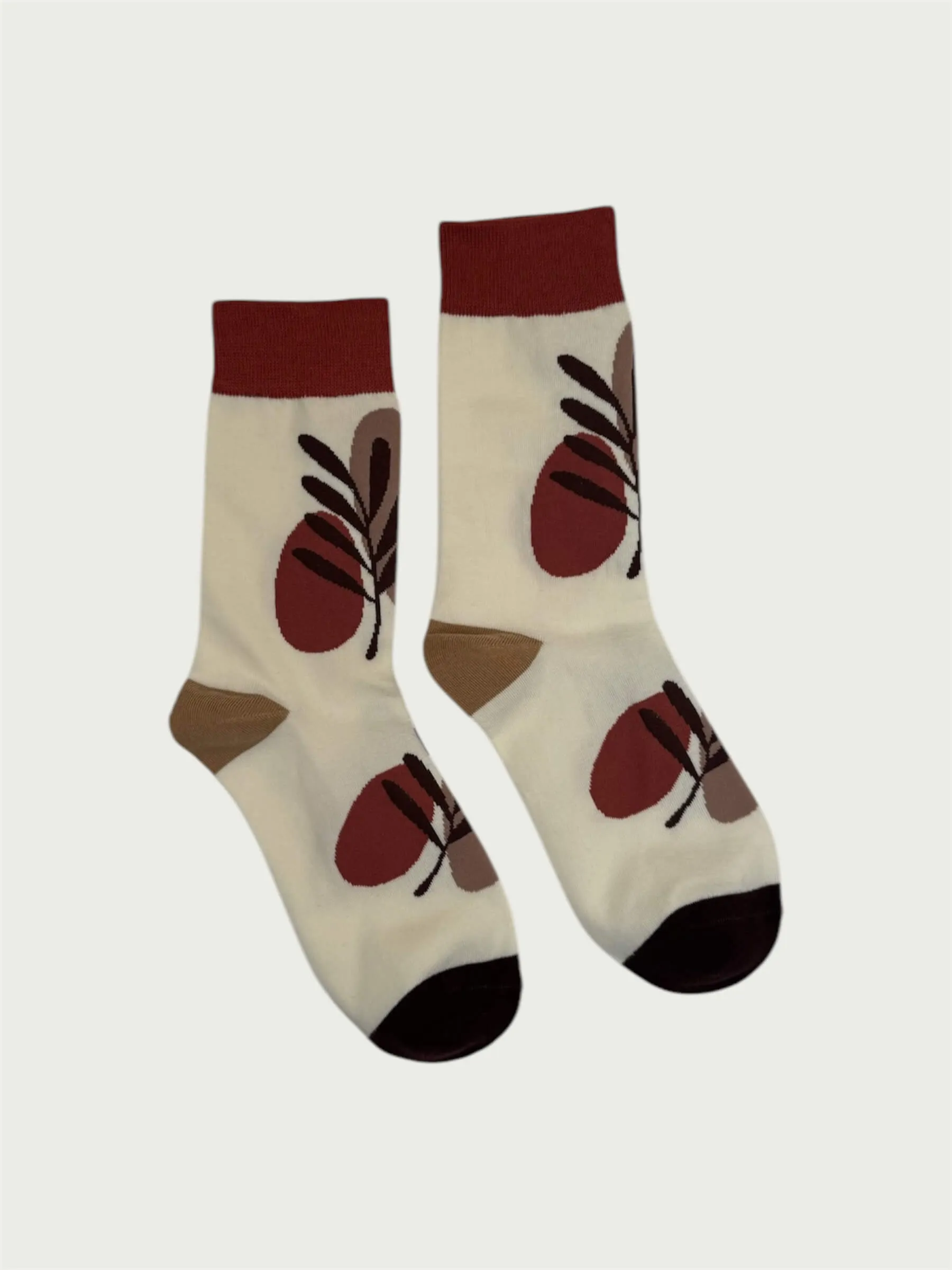 Painted Portrait Sock, red