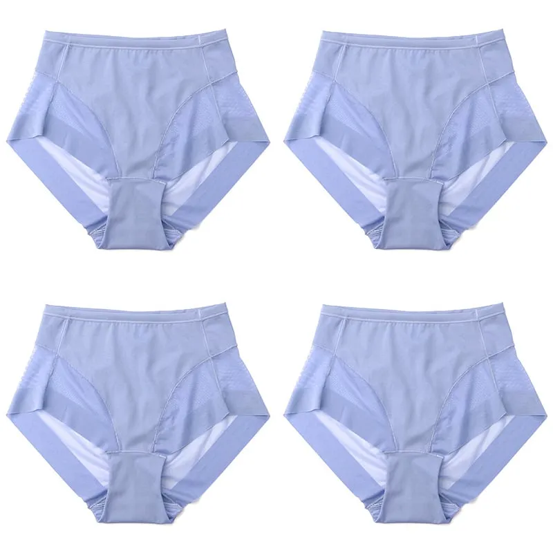 Pay 1 Get 4(4packs) High Waist Ice Silk Seamless Shaping Briefs--Last Day 49% OFF