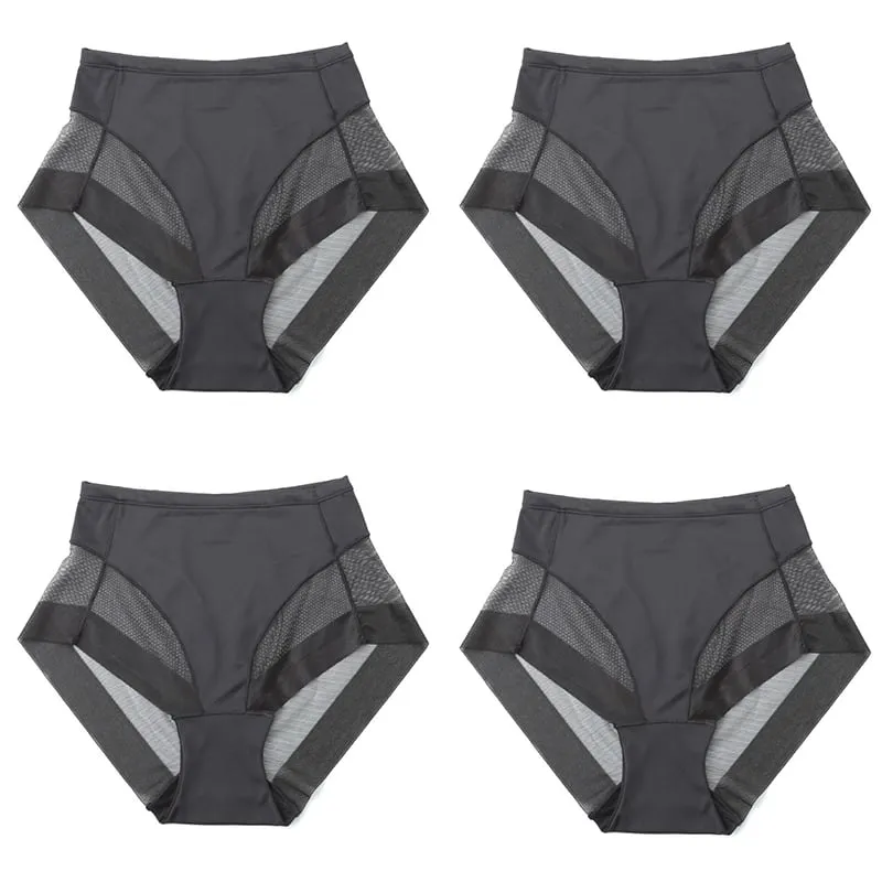 Pay 1 Get 4(4packs) High Waist Ice Silk Seamless Shaping Briefs--Last Day 49% OFF