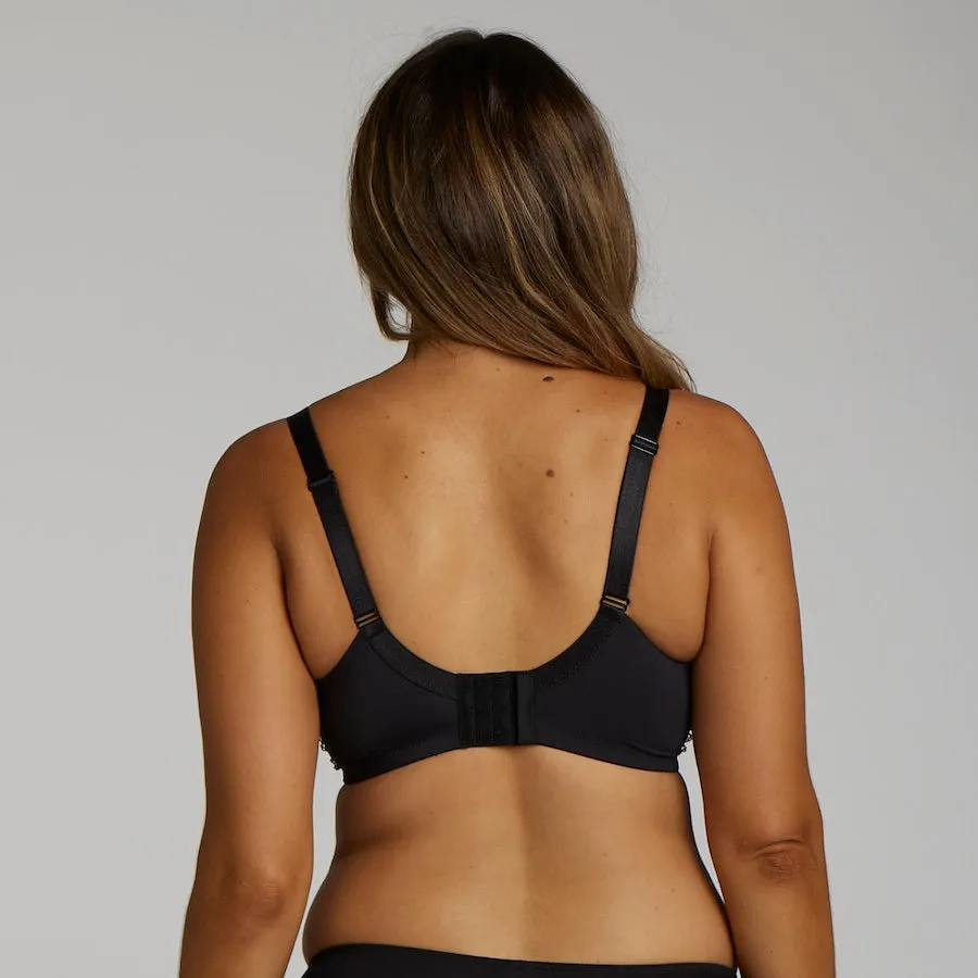 Print Wirefree Bra - Black Pebble