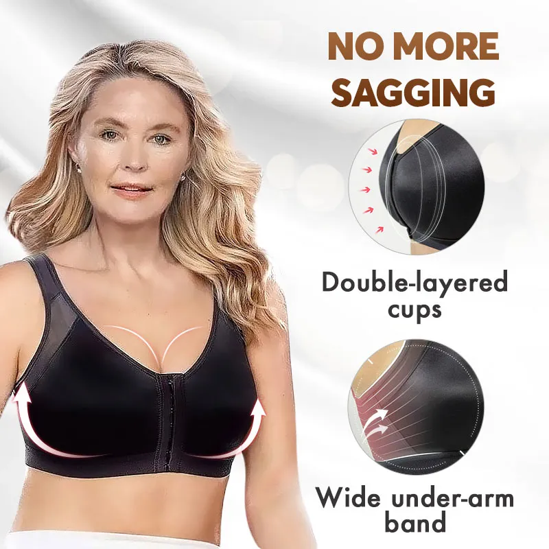 SENIORSBRA®Women's 18-Hour Front Closure Wireless Back Support Posture Full Coverage Bra(BUY ONE GET TWO FREE)