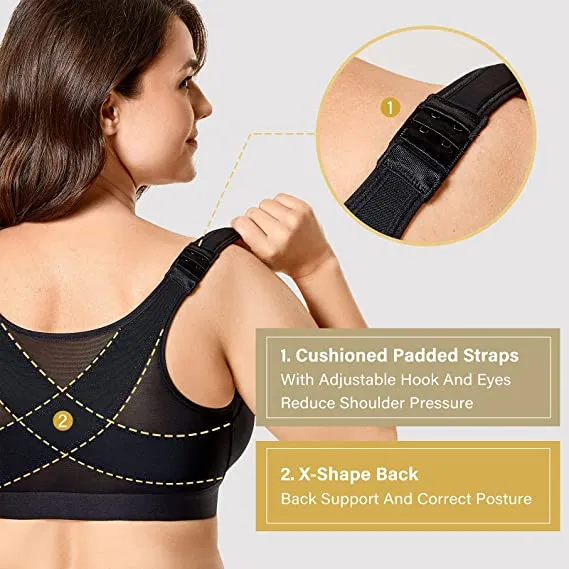 SENIORSBRA®Women's 18-Hour Front Closure Wireless Back Support Posture Full Coverage Bra(BUY ONE GET TWO FREE)