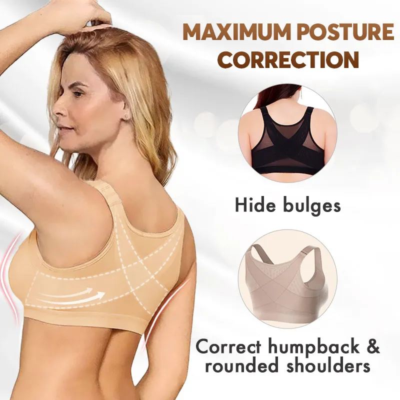 SENIORSBRA®Women's 18-Hour Front Closure Wireless Back Support Posture Full Coverage Bra(BUY ONE GET TWO FREE)