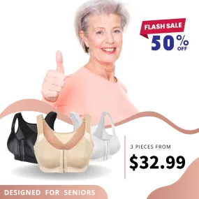 SENIORSBRA®Women's 18-Hour Front Closure Wireless Back Support Posture Full Coverage Bra(BUY ONE GET TWO FREE)