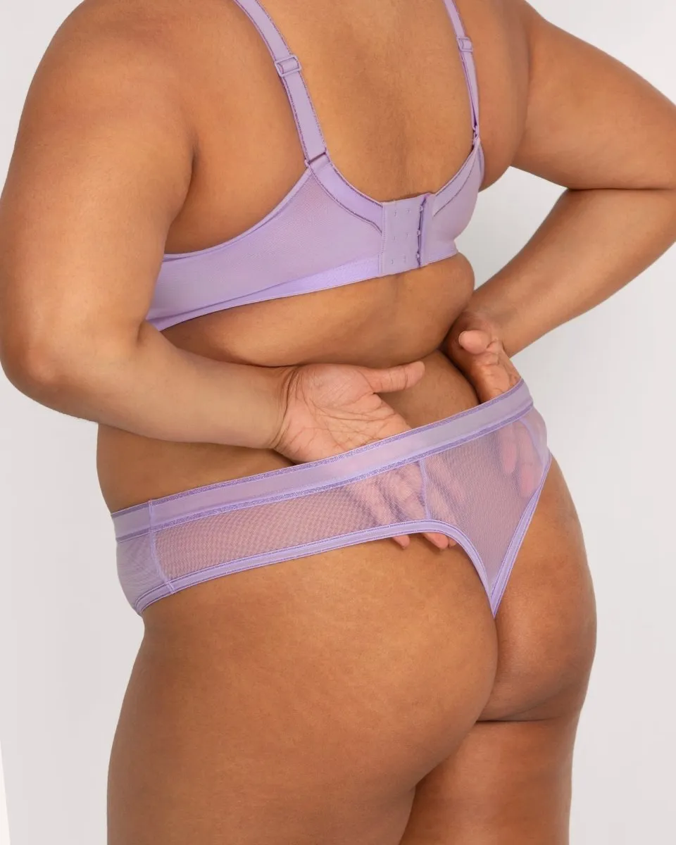 Sheer Mesh High Cut Thong 1312