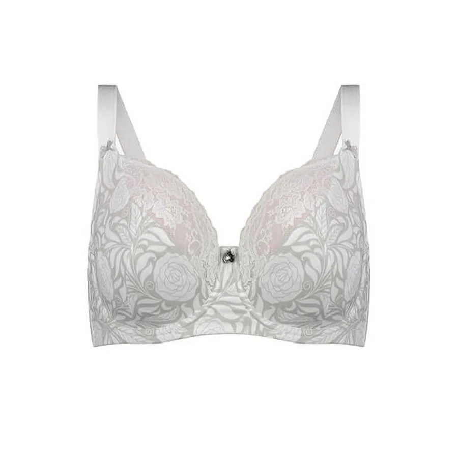 Signature Print Full Cup Bra - White Ice Rose