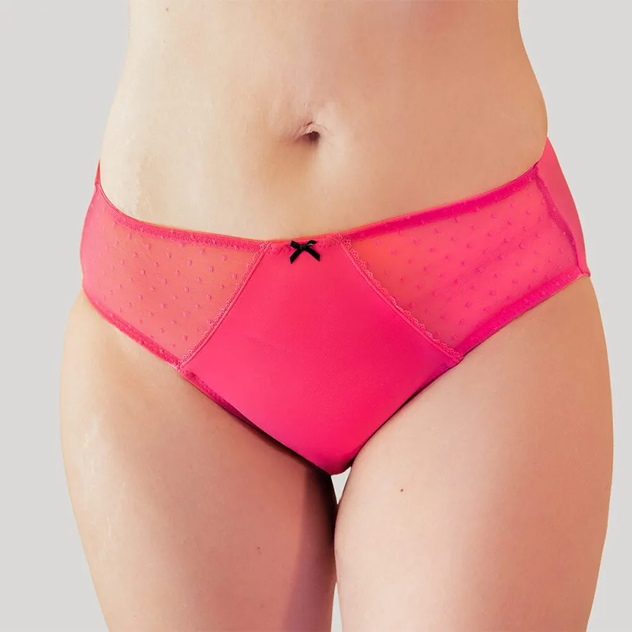 Spot Mesh Midi Brief - Sugar Pink