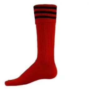 Striker Red and Black Cuff Athletic Knee High Socks (Large)