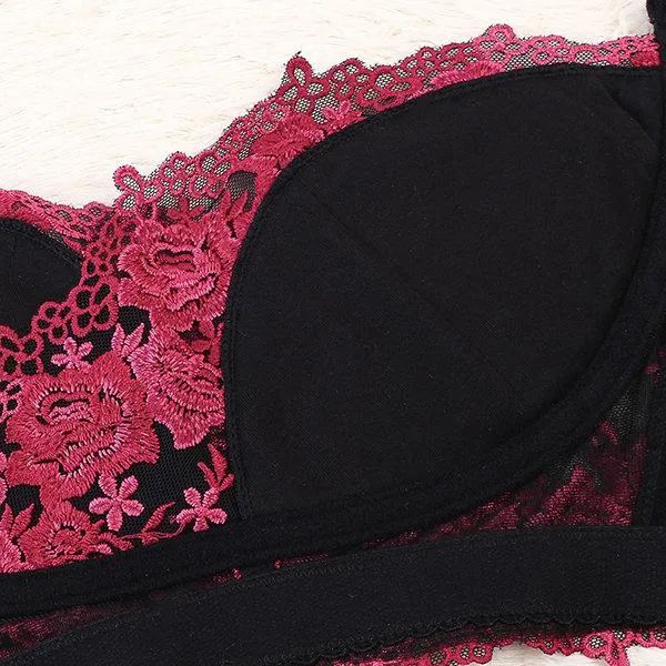 Wireless Embroidery Adjustable Bras