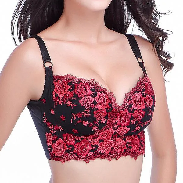 Wireless Embroidery Adjustable Bras